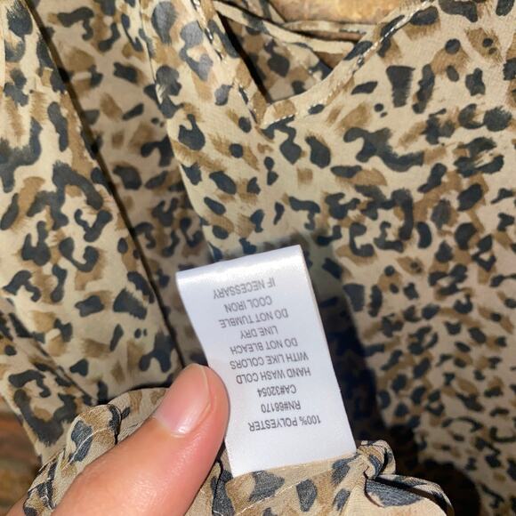 YAYA Nom De Plume Leopard Print Strappy Sleeveless Tank Top Women's Size Small - Picture 6 of 6